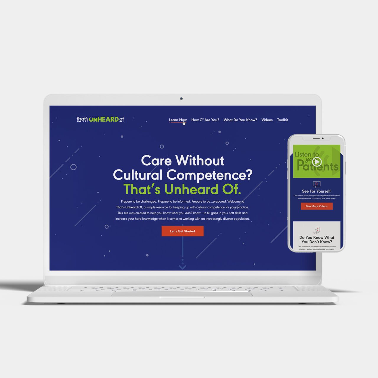 That's Unheard Of website design on a laptop and mobile phone