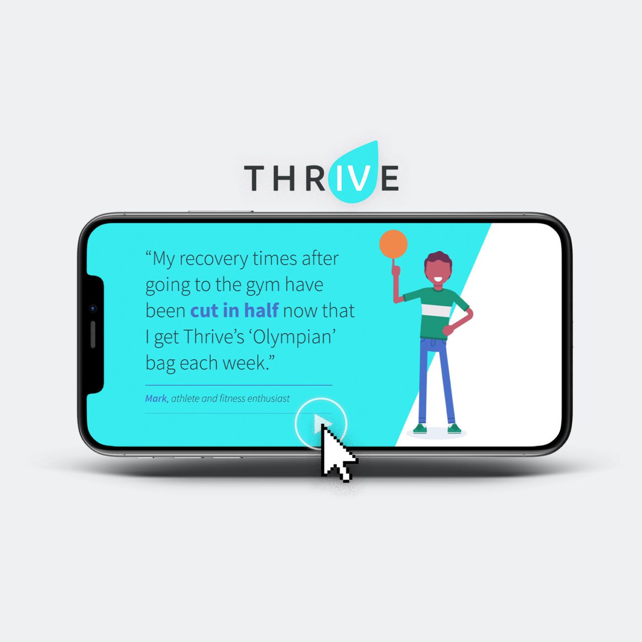 Thrive IV Infusion video on a phone