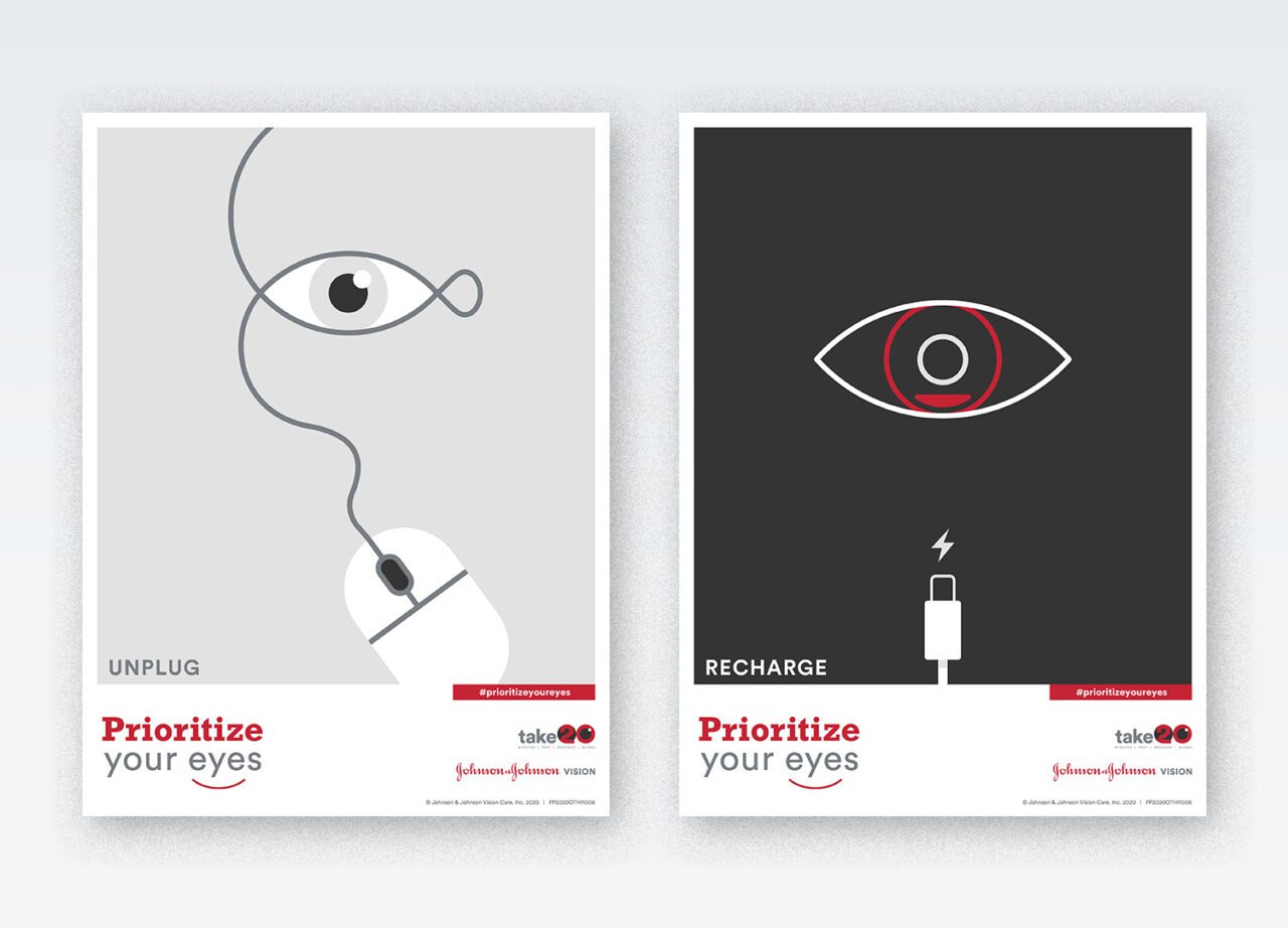 Poster layouts for Prioritize Your Eyes campaign