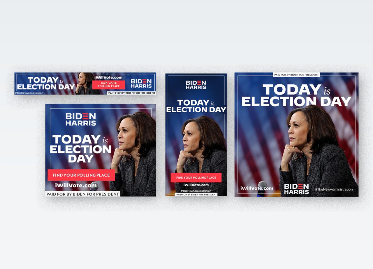 Banner ad screenshots Biden Harris 2022 Presidential Campaign