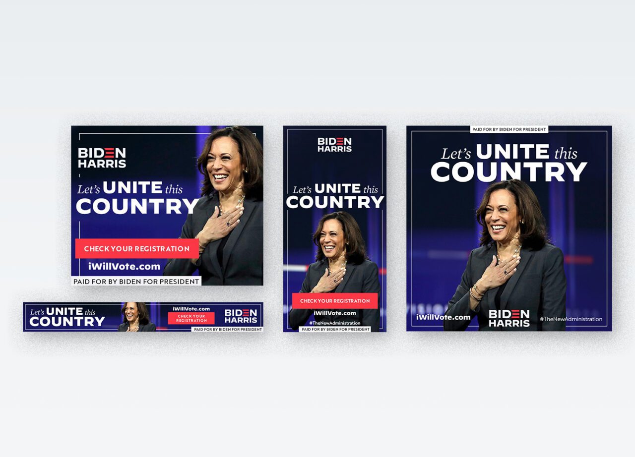 Biden Harris 2022 Presidential Campaign banner ad collection
