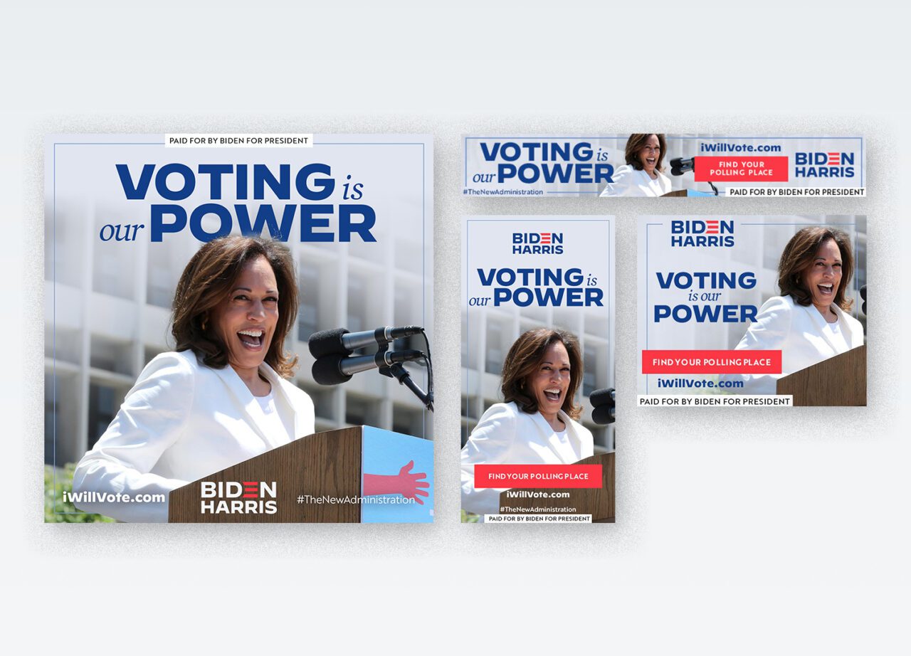 Collection of banner ads for Biden Harris 2022 Presidential Campaign