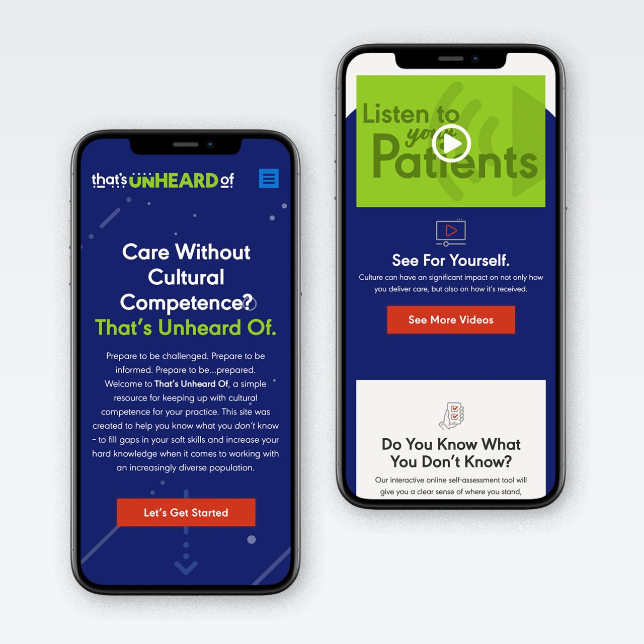 Homepage mobile layout of That's Unheard Of website