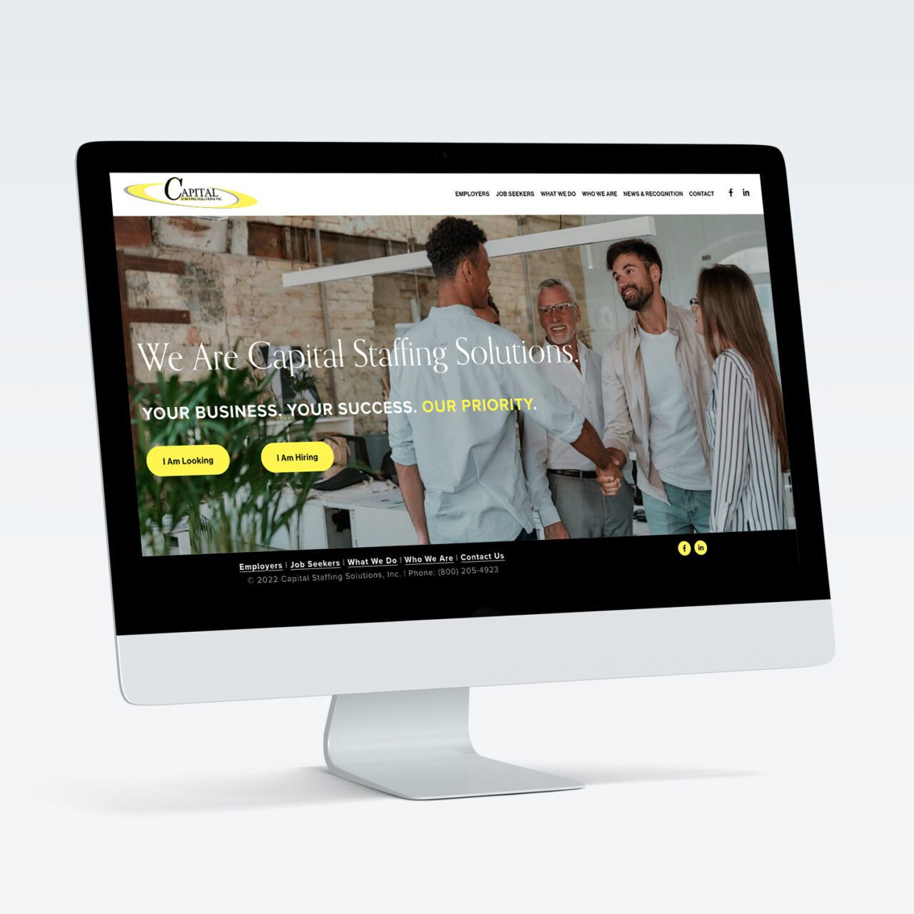 Capital Staffing Solutions homepage on a desktop
