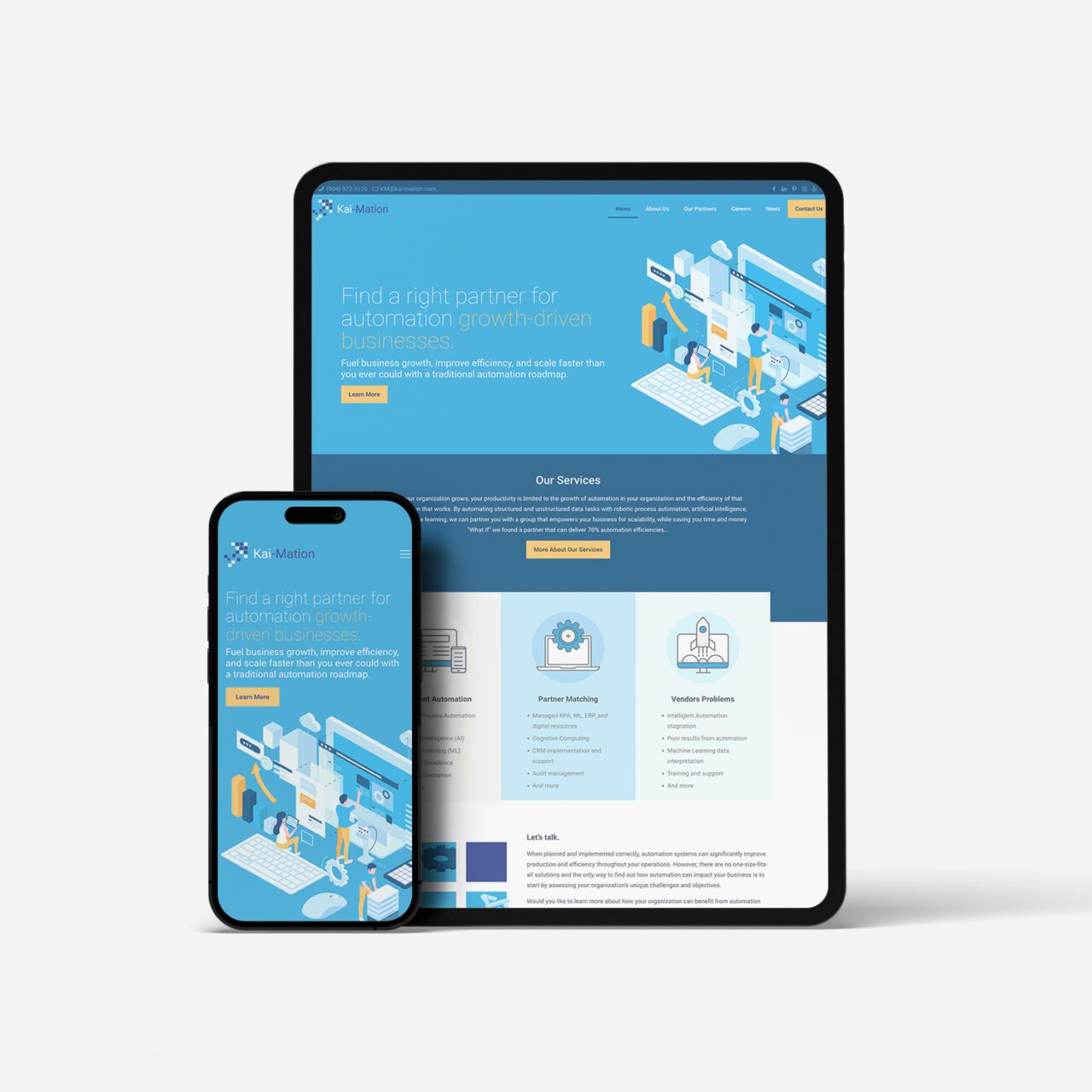 Kai-Mation homepage on multiple devices