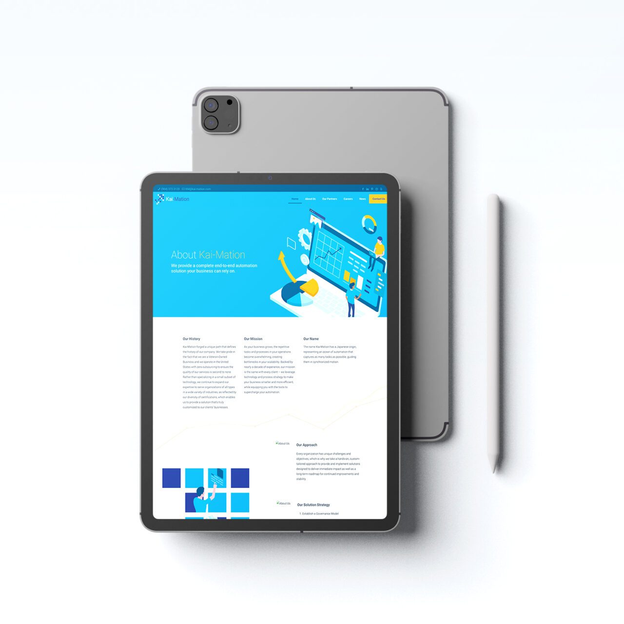 Kai-Mation website on a tablet
